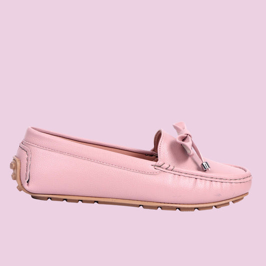 Kavsun Women Loafer Bow Detail Pink