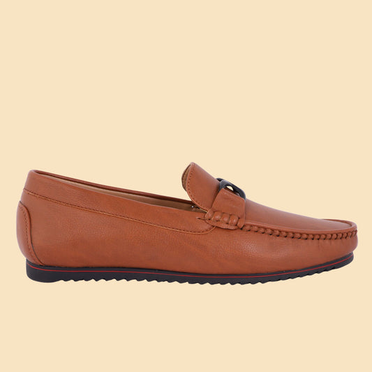 Kavsun Men Buckle Loafer Tan