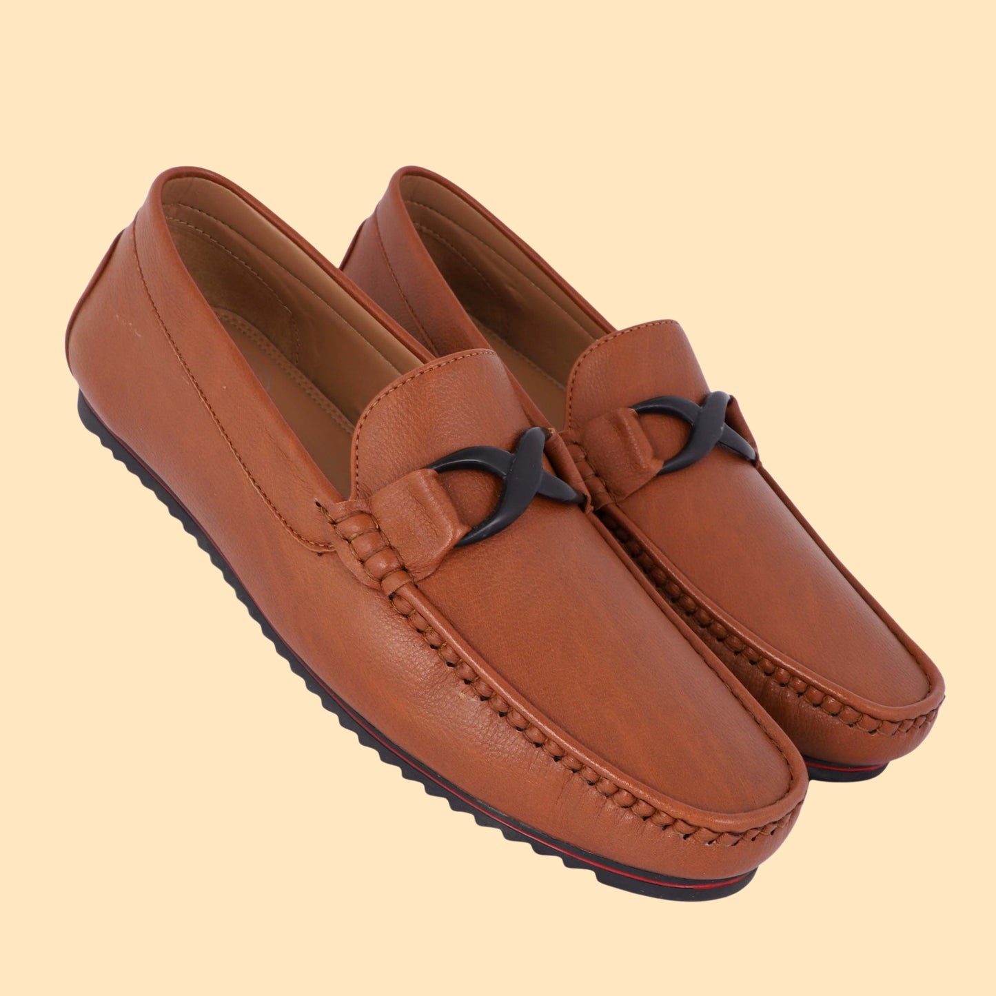 Kavsun Men Buckle Loafer Tan