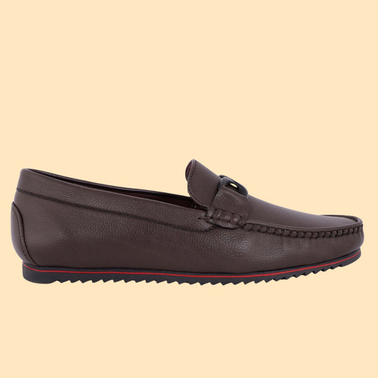 Kavsun Men Buckle Loafer Brown