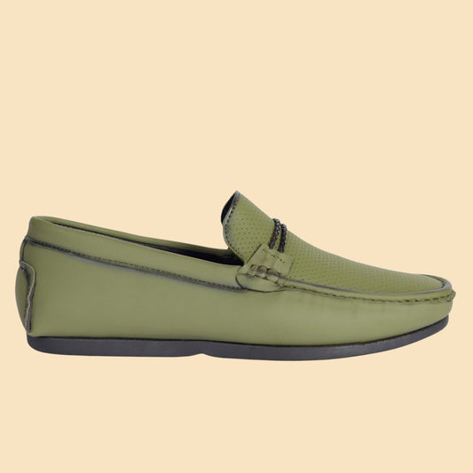 Kavsun Men Punch Loafer Olive