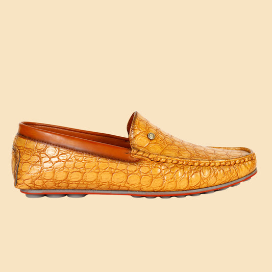 Kavsun Men Croco Loafer Tan