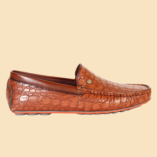 Kavsun Men Croco Loafer Brown