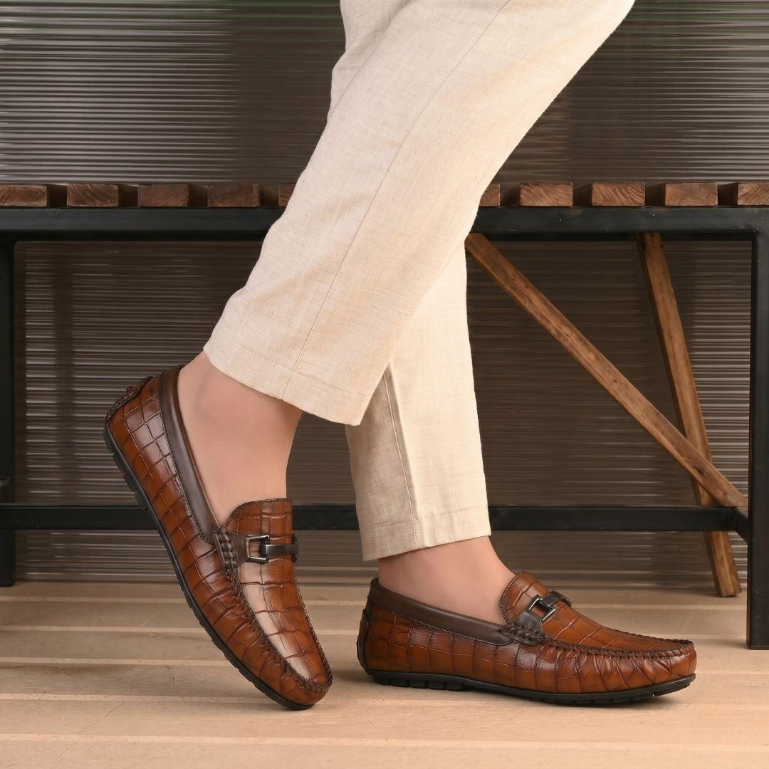 Kavsun Men Square Loafer Brown