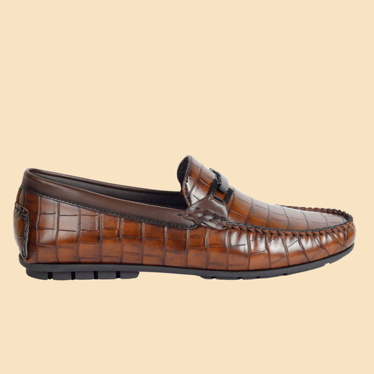 Kavsun Men Square Loafer Brown