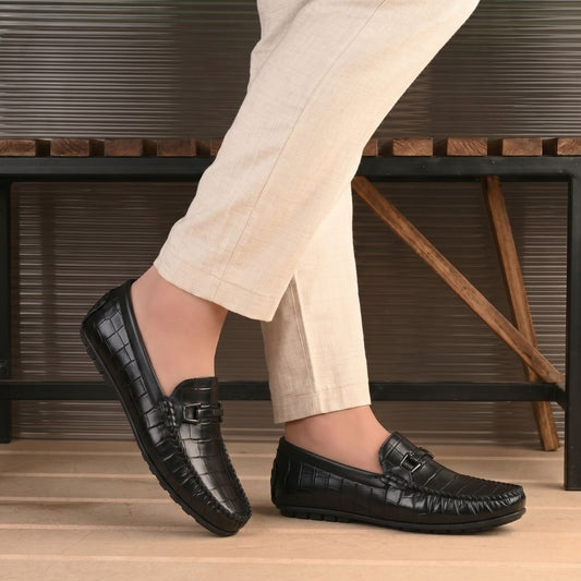Kavsun Men Square Loafer Black