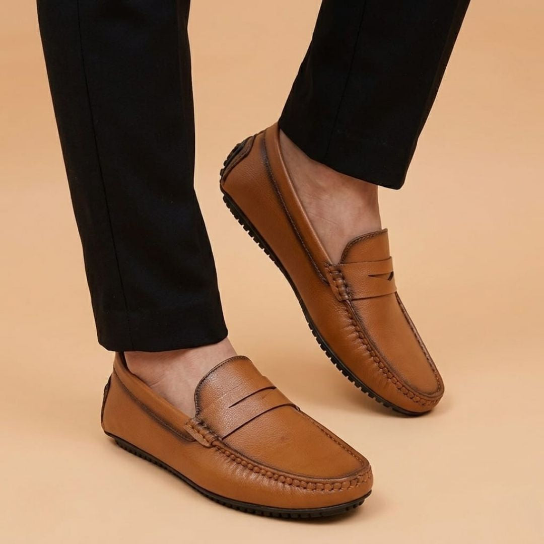 Kavsun Men Matte Finish Loafer Tan