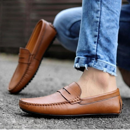 Kavsun Men Matte Finish Loafer Tan