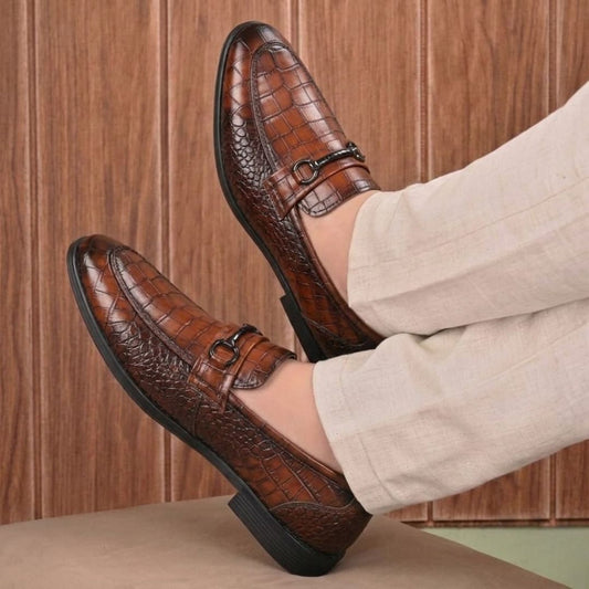 Kavsun Men Loafer Synthetic Slip On Shoe Brown