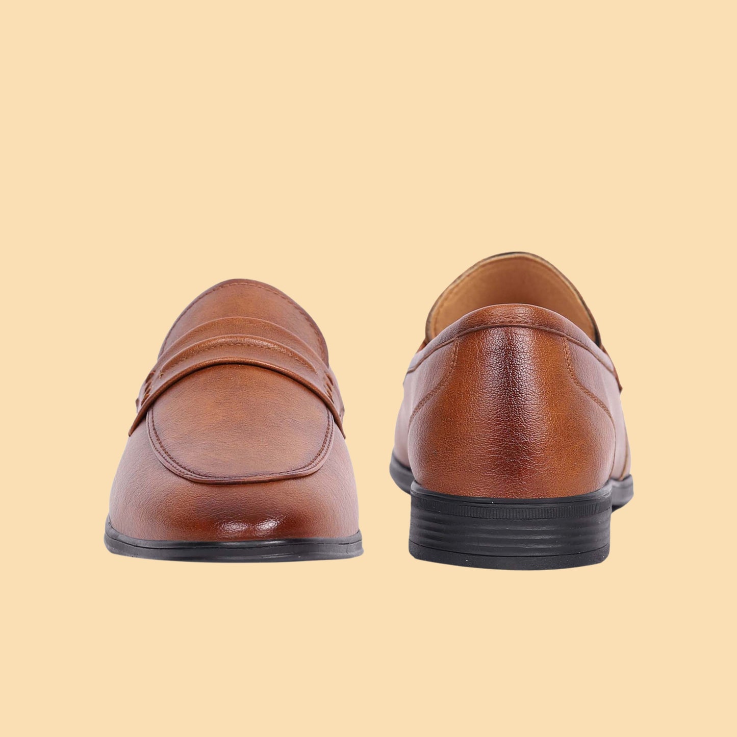 Kavsun Men Loafer Flexible Slip On Shoe Tan