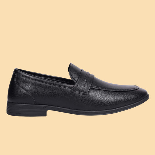 Kavsun Men Loafer Flexible Slip On Shoe Black