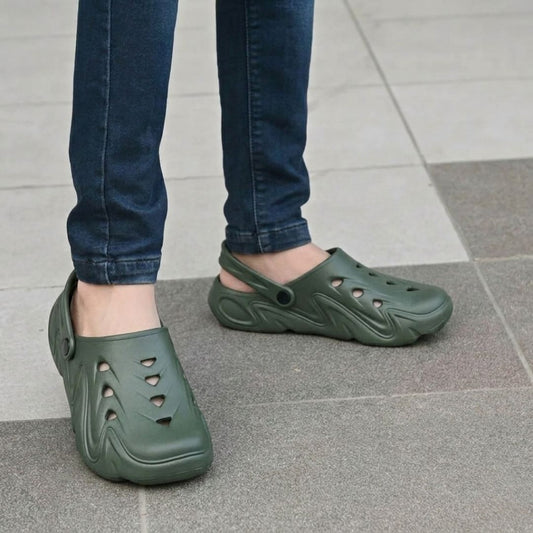 KAVSUN Men EVA Clog Sandals Adjustable Strap Casual Wear Green KV3049
