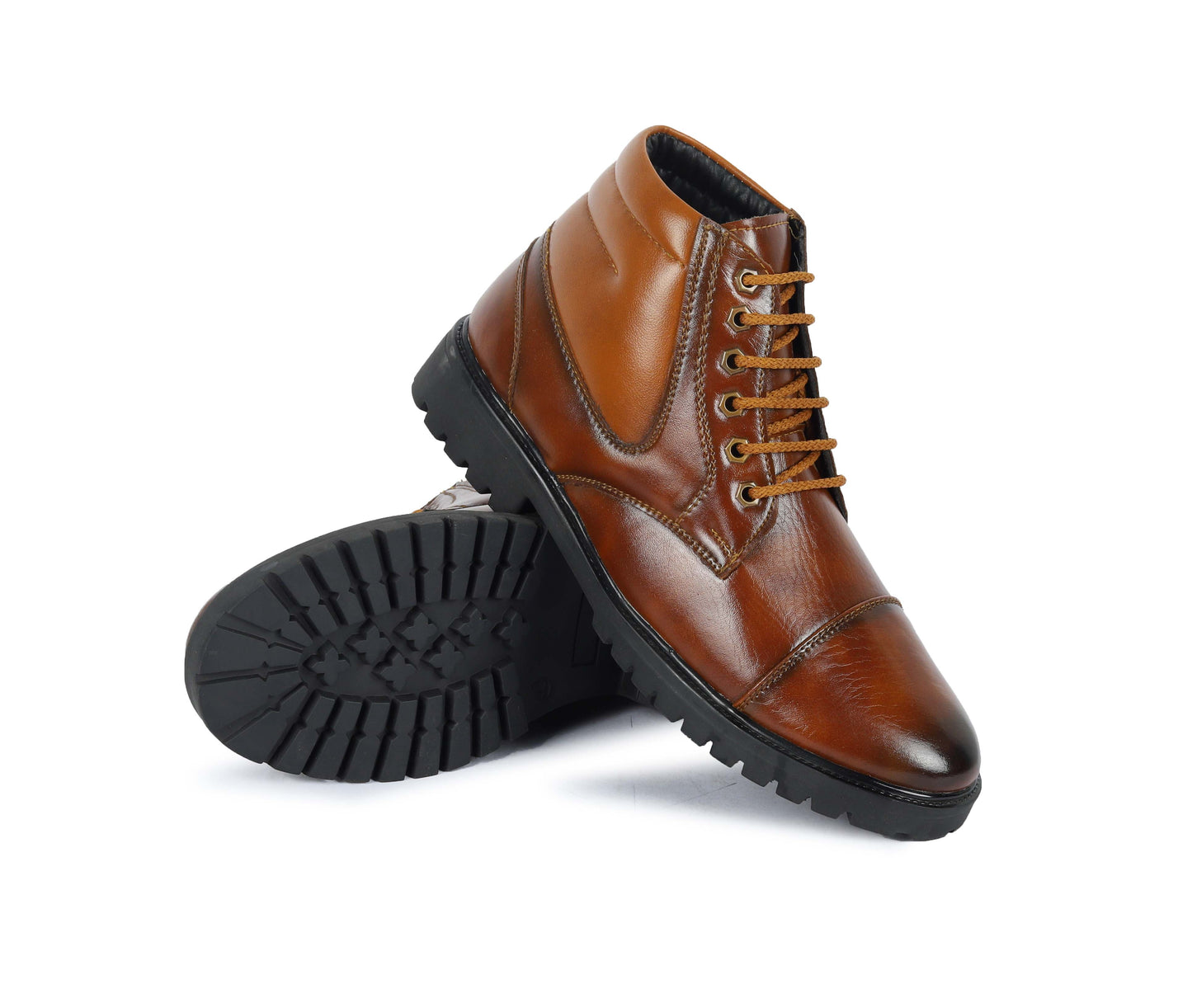 Kavsun Men High Ankle Derby Boot Tan KV4011