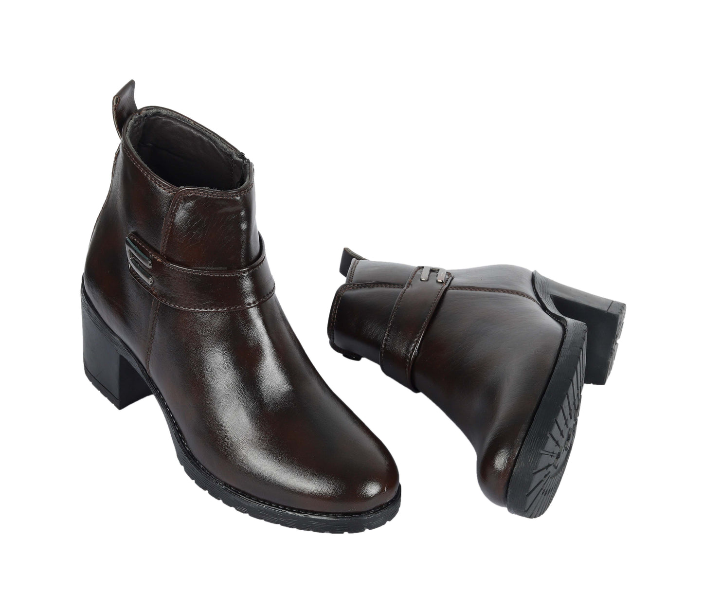 Kavsun Women High Heel Ankle Boot 4016 Brown