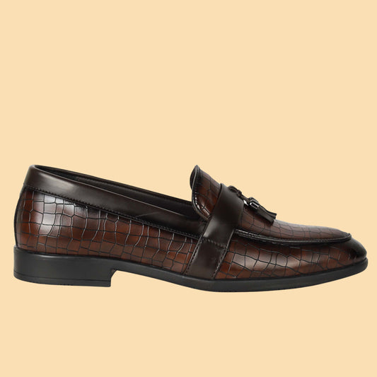 Kavsun Men Tassels Loafer Brown