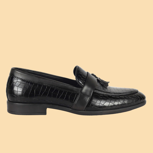 Kavsun Men Tassels Loafer Black