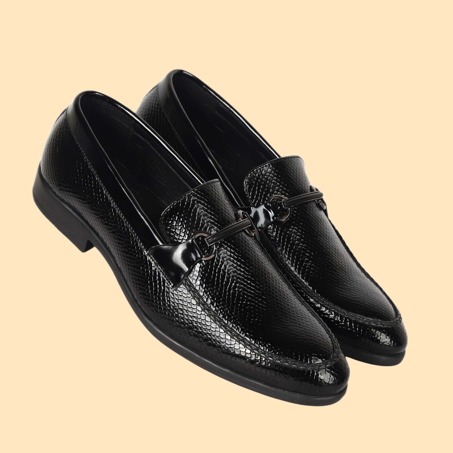 Kavsun Men Patent Loafer Black