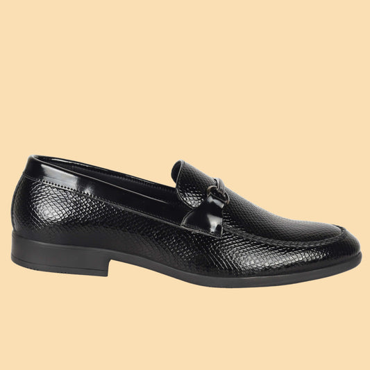 Kavsun Men Patent Loafer Black