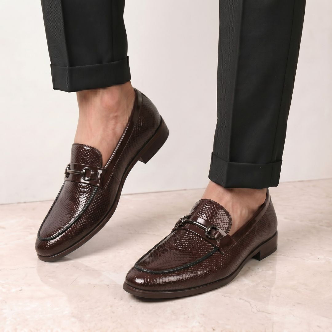 Kavsun Men Patent Loafer Brown