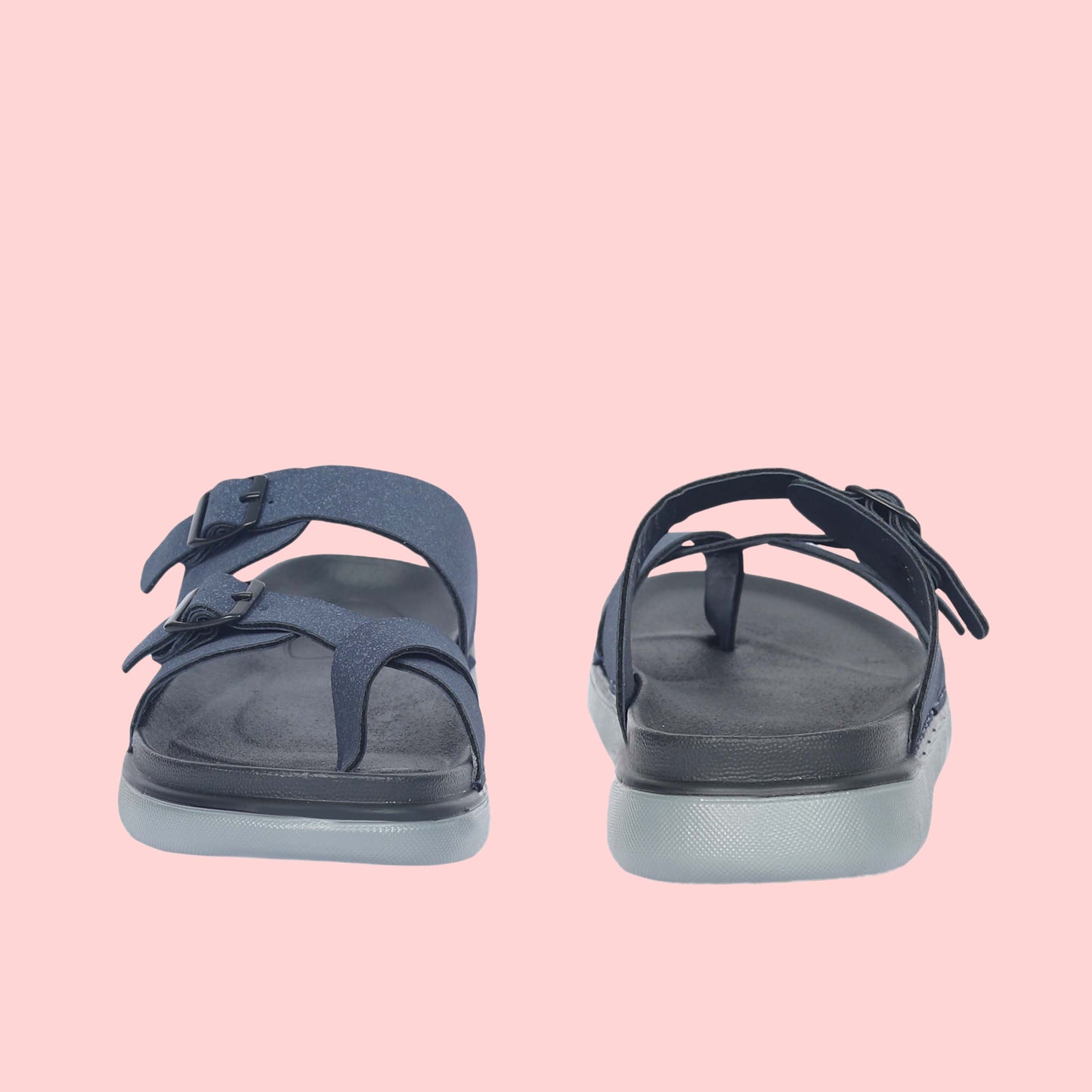 Kavsun Men Slipper Double Buckle Blue