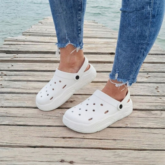 Kavsun Women Lightweight EVA Clog Sandal White