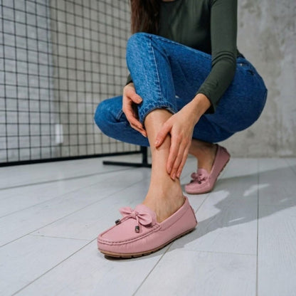 Kavsun Women Loafer Bow Detail Pink