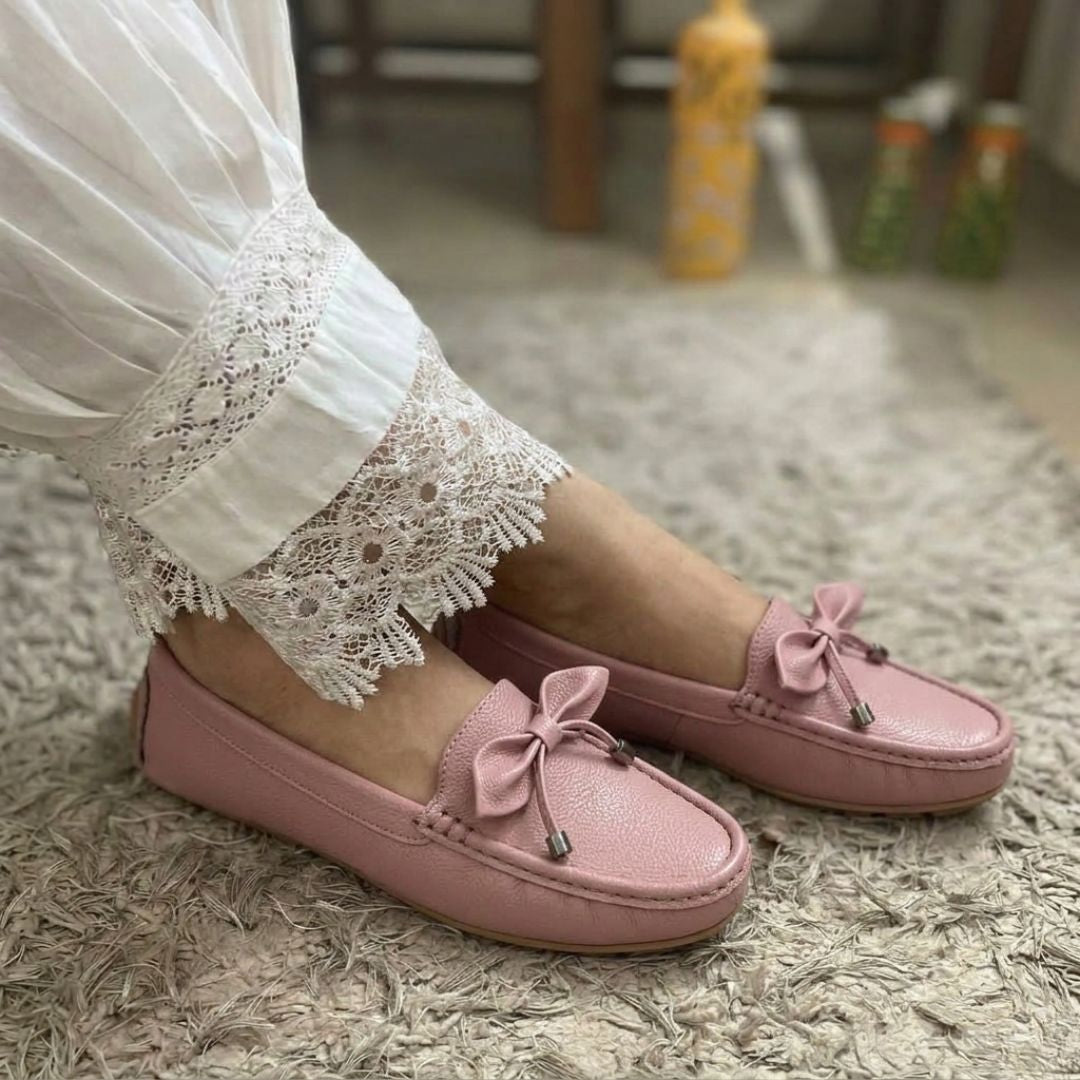 Kavsun Women Loafer Bow Detail Pink
