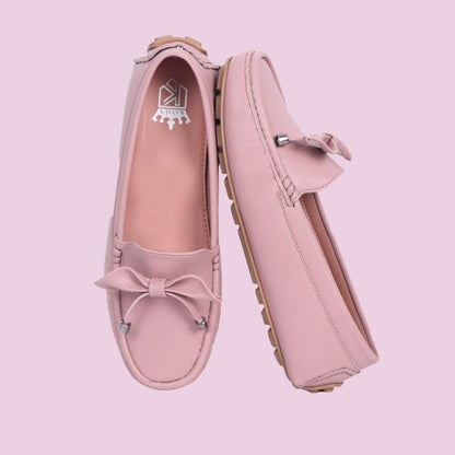 Kavsun Women Loafer Bow Detail Pink