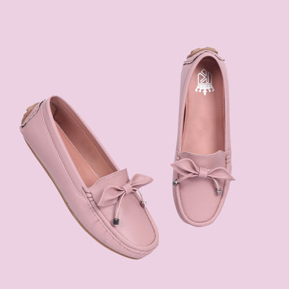 Kavsun Women Loafer Bow Detail Pink