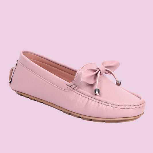 Kavsun Women Loafer Bow Detail Pink