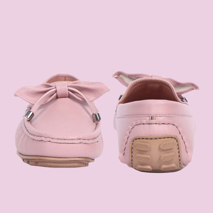 Kavsun Women Loafer Bow Detail Pink