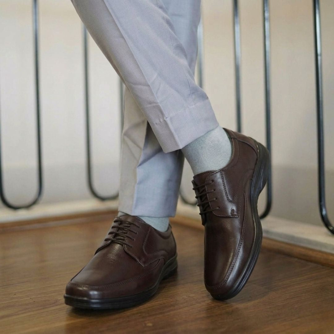 Kavsun Men Leather Derby Shoes Lace-Up KV1427