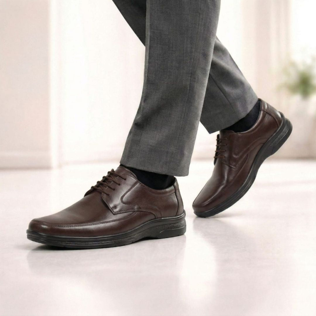 Kavsun Men Leather Derby Shoes Lace-Up KV1427