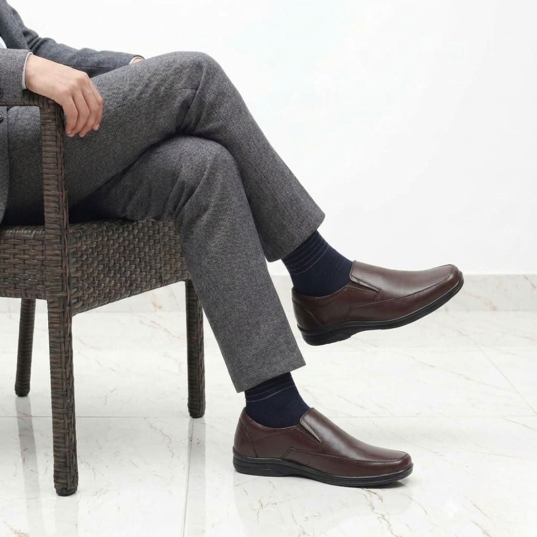 Kavsun Men Formal Leather Shoes with Durable PU Sole Office KV1429