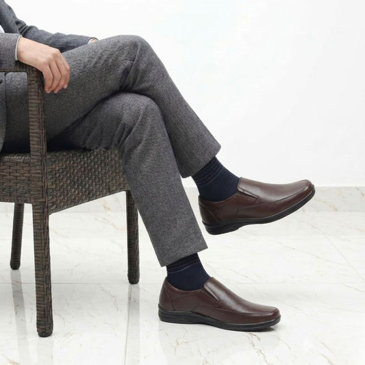 Kavsun Men Formal Leather Shoes with Durable PU Sole Office KV1429
