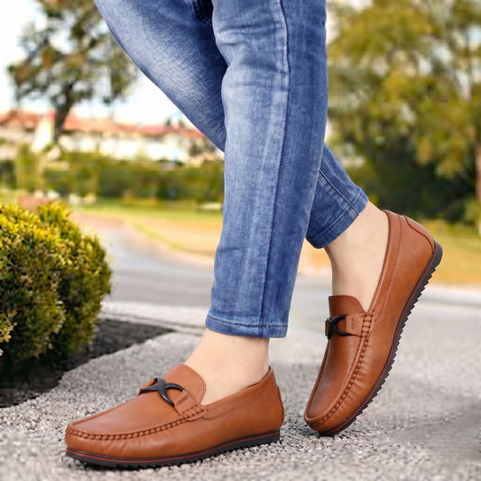 Kavsun Men Buckle Loafer Tan