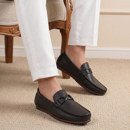 Kavsun Men Buckle Loafer Black