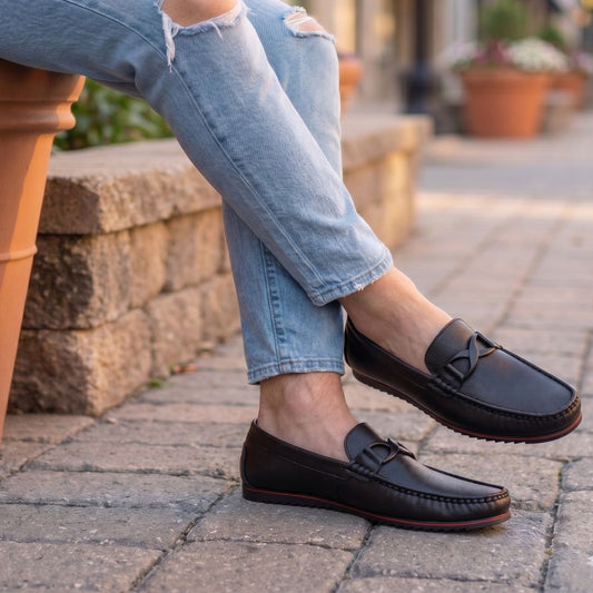 Kavsun Men Buckle Loafer Black