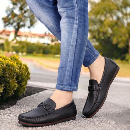 Kavsun Men Buckle Loafer Black