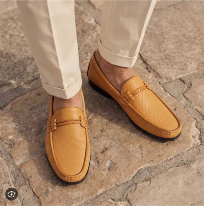 Kavsun Men Punch Loafer Tan