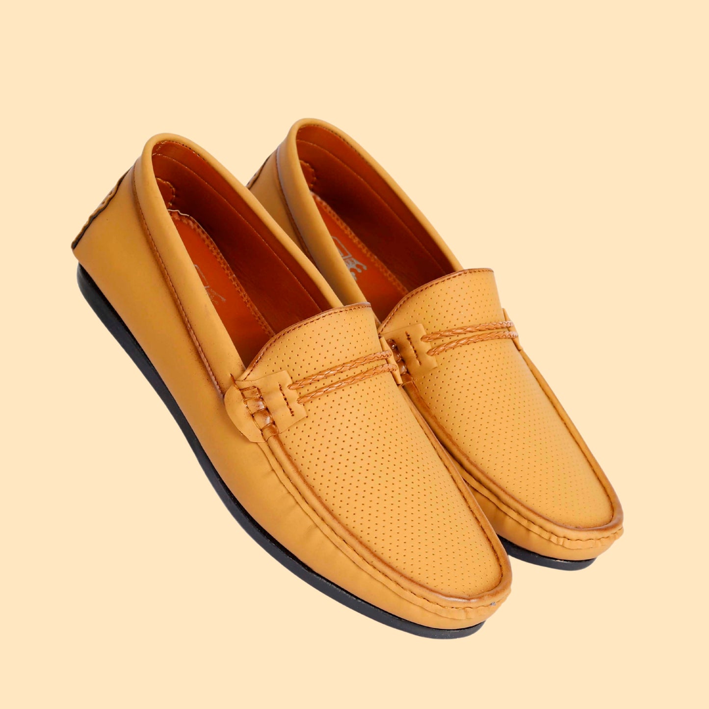 Kavsun Men Punch Loafer Tan