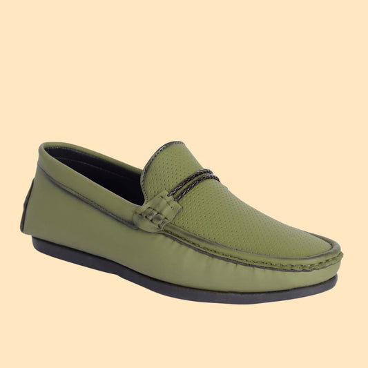 Kavsun Men Punch Loafer Olive
