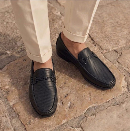 Kavsun Men Punch Loafer Black
