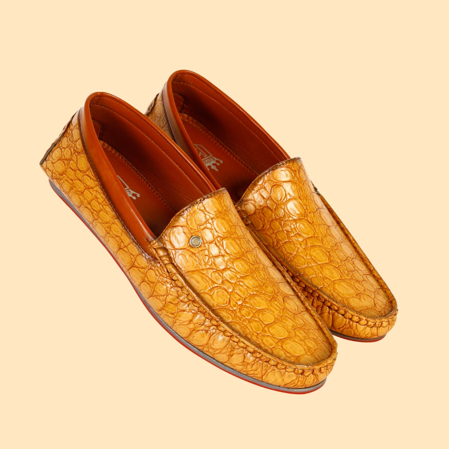 Kavsun Men Croco Loafer Tan