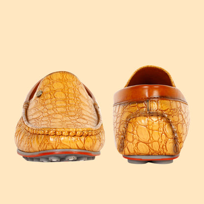 Kavsun Men Croco Loafer Tan