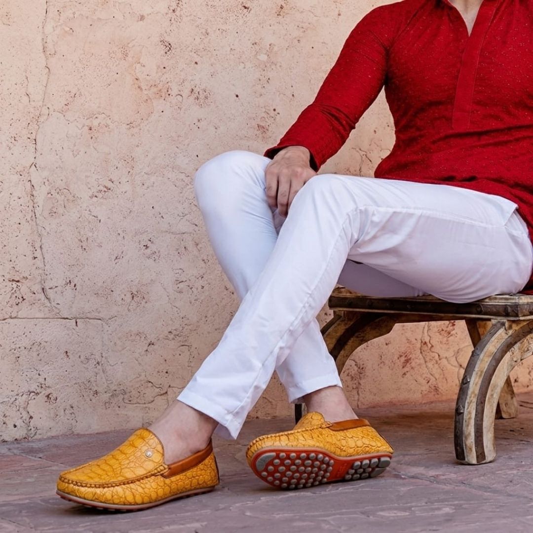 Kavsun Men Croco Loafer Tan