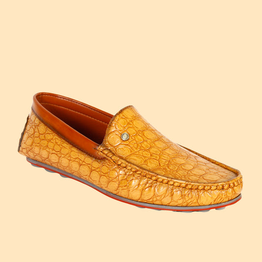 Kavsun Men Croco Loafer Tan