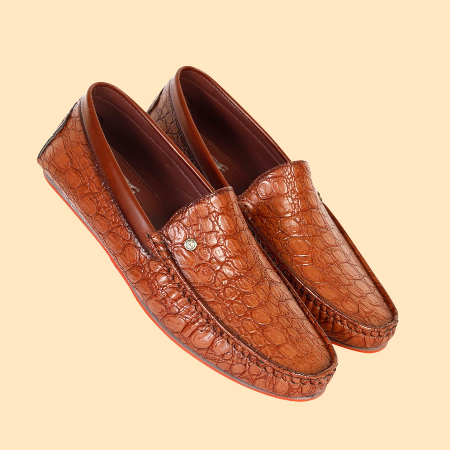 Kavsun Men Croco Loafer Brown