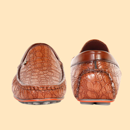 Kavsun Men Croco Loafer Brown