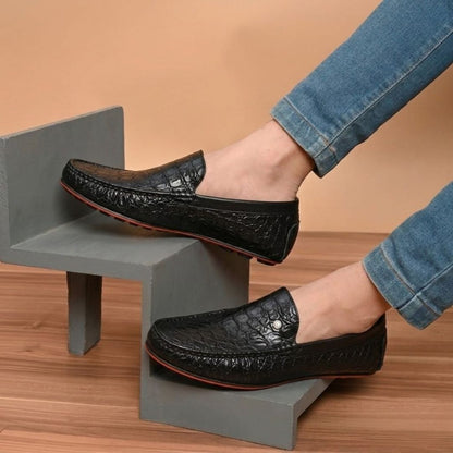 Kavsun Men Croco Loafer Black
